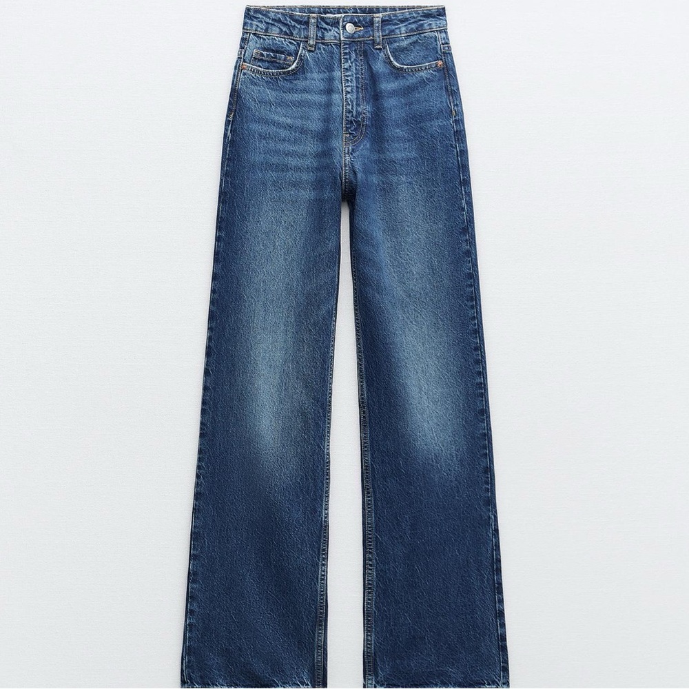Zara high rise wide leg Z1975 full length Jean